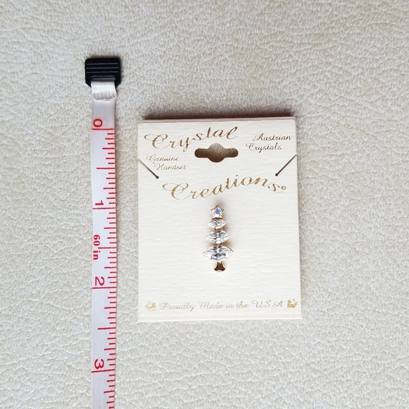 ❌3/$15 Christmas Tree Pin Genuine Handset Austrian Crystal Pin - Picture 3 of 4
